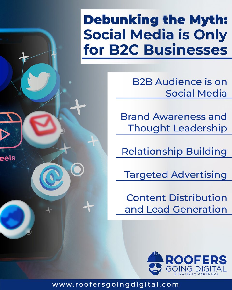 Debunking the Myth: Social Media is Only for B2C Businesses

Visit hubs.ly/Q02t8Ppn0 to learn more!

#RoofersGoingDigital #DigitalMarketing #RoofingMarketing #LeadGeneration #InboundMarketing #OnlineAdvertising