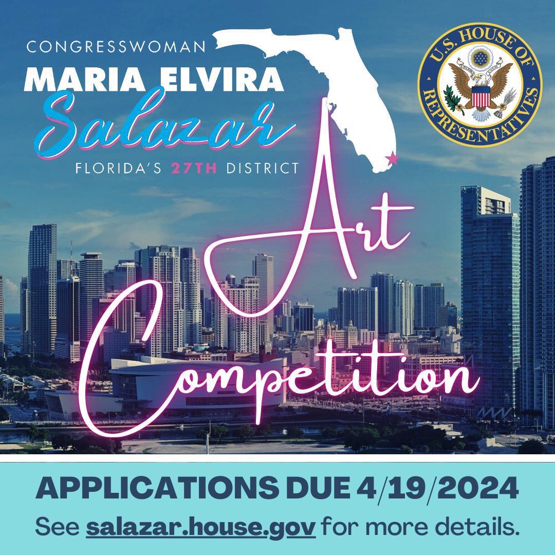 Calling all #FL27 High School students! The 2024 Congressional Art Competition is back! Enter for a chance to display your artwork in the U.S. Capitol. TWO MORE DAYS until the deadline! Go to salazar.house.gov/services/art-c… for more info and the rules of the competition.