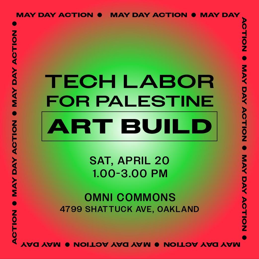 Bay Area: come out to Omni Commons (Oakland) on Saturday, April 20, from 1-3pm to help us paint a banner and signs in preparation for the May Day march. Can't make the art build but want to march with us? Fill out this form to join our Signal group: forms.gle/S2jhBDRvLAYG94…