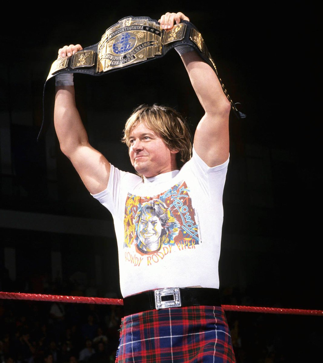 Intercontinental Champion of the day: Rowdy Roddy Piper - Won the WWF Intercontinental title at the Royal Rumble on January 19, 1992. His reign totaled 77 days. 🏆 #WWF #WWE #Wrestling #RoddyPiper