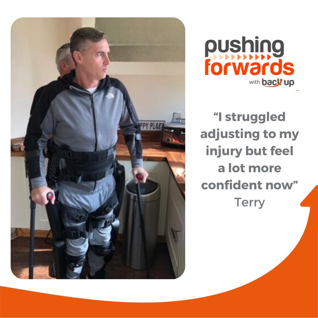 '...I struggled with adjusting to my injury in the first few months. Mentoring gave me my life back.' Donating £20 a month to Back Up could train a mentor to help people with a #SpinalCordInjury. Read Terry's story bit.ly/3PSXifl & help transform lives. #pushingforwards