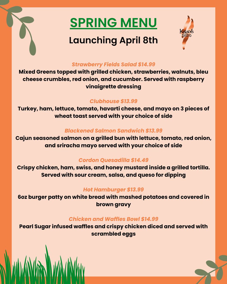 KaladisBistro's tweet photo. New Spring Menu! 🌿 https://t.co/orAdSuTNdi