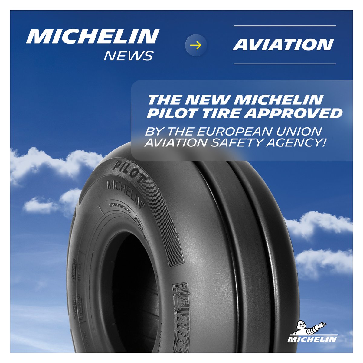 The new Michelin Pilot tire approved by the @EASA! 

After the @FAANews approval, the EASA has also certified the new Michelin Pilot tire, which has established performance standards never-before achieved in the General Aviation category.