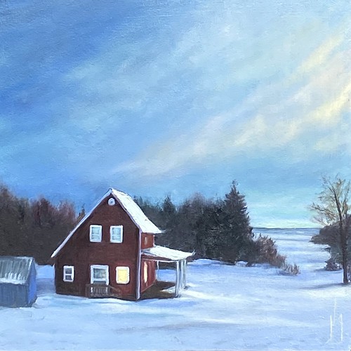 Have you seen our group show I'd Rather Be Home in My Sweatpants? Check it out online or in person to see this amazing collection of cozy themed arts, like this 8'x8' oil painting 'Cold and Early' Jann Goodwin!
#localart #halifaxart #halifaxns #canadianart #art #artgallery #cozy