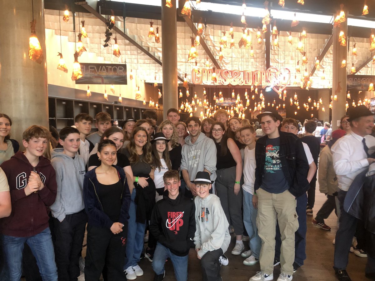 Wow, wow, wow! What a show! Our 'Footloose' watched 'Guys & Dolls' in London. They all had an incredible time watching this amazing performance and were delighted to meet 'Sky Masterson', played by George Ioannides. Thanks to @_bridgetheatre for sharing some of their images.