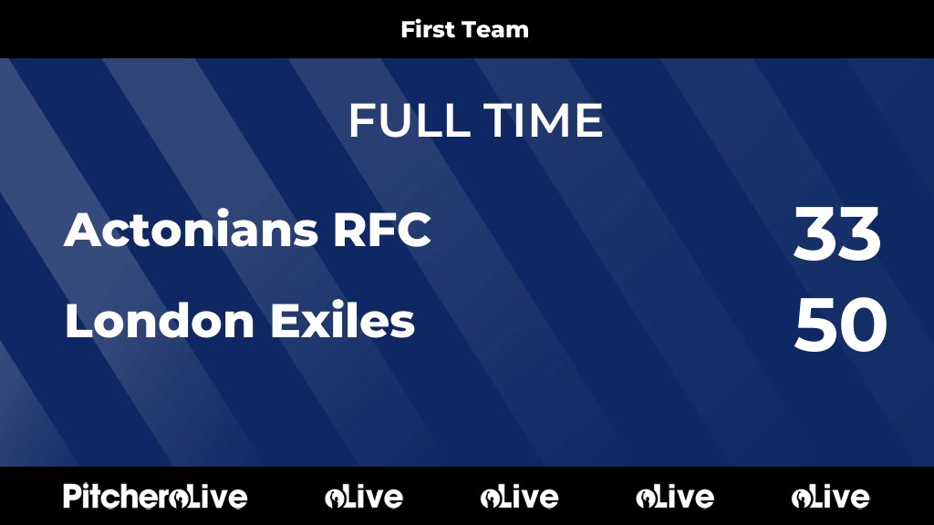 FULL TIME: Actonians RFC 33 - 50 London Exiles
#ACTLON #Pitchero
actoniansrfc.com/teams/225710/m…