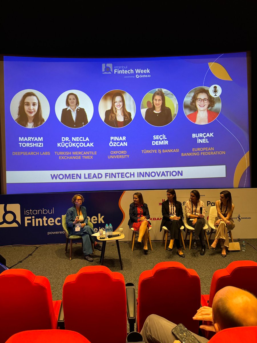 We are discussing 'Women lead fintech innovation' with Maryam Torshizi, Dr. Necla Küçükçolak (@neclakucukcolak), Seçil Demir and Burçak İnel (@burcak_inel) @isbankasi 📍Hall 5 #IstanbulFintechWeek powered by @Gate_io #IFW24 #Istanbul #womaninfintech