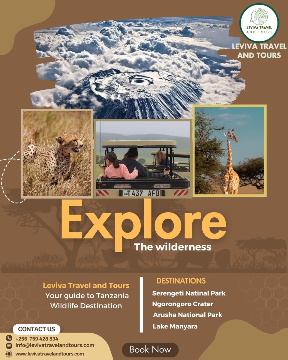Explore the wilderness with Leviva travel and tours

Leviva Travel and Tours is your guide to an unforgettable safari adventure in Tanzania Explore the worldfamous Serengeti National ParkNgorongoro Crater Arusha National Park, and Lake Manyara.

📩 Info@levivatravelandtours.com