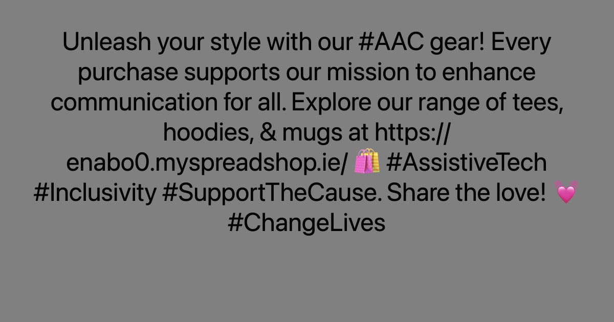 Unleash your style with our #AAC gear! Every purchase supports our mission to enhance communication for all. Explore our range of tees, hoodies, & mugs at ayr.app/l/J7iE/ 🛍️ #AssistiveTech #Inclusivity #SupportTheCause. Share the love! 💓 #ChangeLives