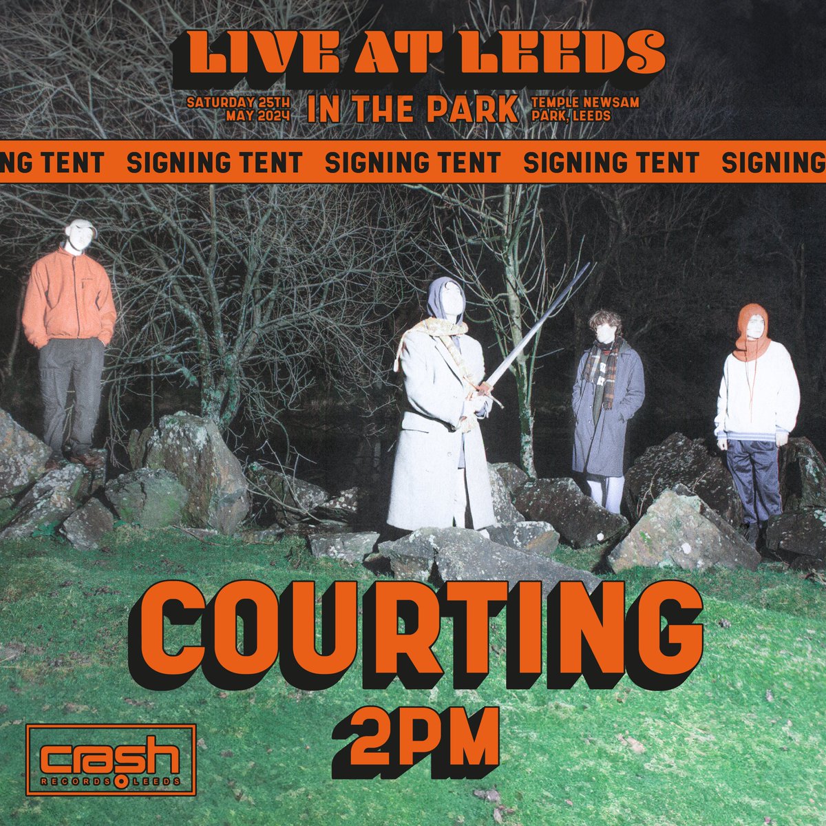 COURTING 🤝LIVE AT LEEDS We're excited to welcome @courtingband to our signing tent at @liveatleedsfest in the park! 🙌 Get your festival tickets here! 👇 crashrecords.co.uk/products/live-…