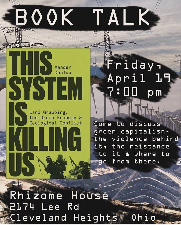 This Friday! 

Cleveland Ohio @ the Rhizome House

Come by! 

#Cleveland #ClimateAction #Degrowth 

➡️ rhizomehouse.org/april-event-ca…

@plantationocene @efjournal @CorpWatch