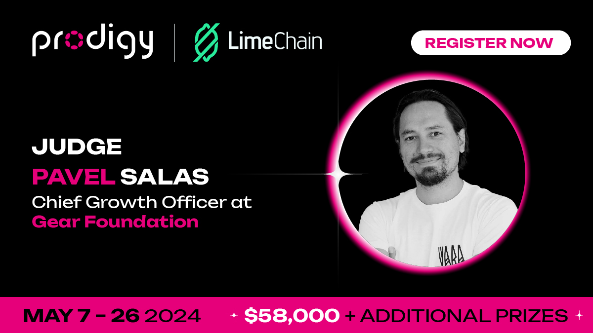 Please welcome @Pavel_Salas, Chief Growth Office at @gear_techs, as a judge in the Polkadot Prodigy hackathon 💡Before joining Gear Foundation, Pavel made significant contributions to notable FinTech projects, including eToro, a leading social trading network, and Tokenbox, a