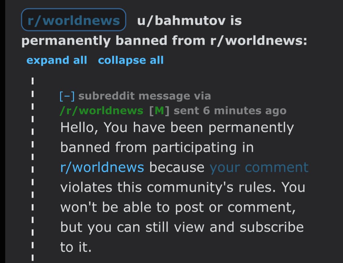 Go f yourself, Reddit /r/worldnews