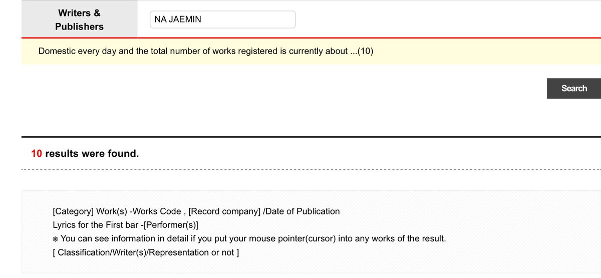 breathing (숨) has been registered on komca and jaemin is listed for classification a (author/lyricist) and c (composer). jaemin now officially has a total of 10 songs credited under his name on komca 👏🏻