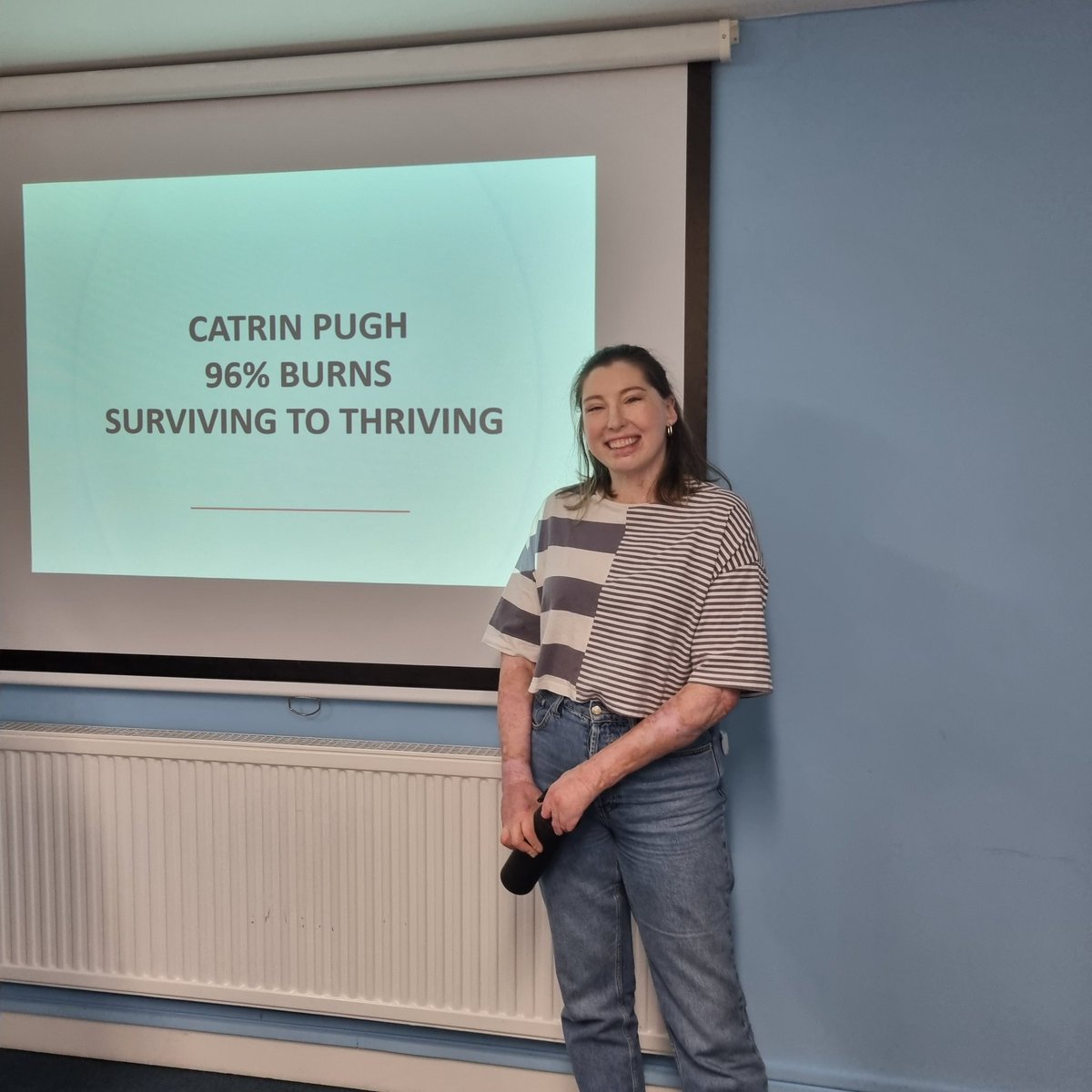 Day 1 of our highly evaluated Burncare course has included sessions on wound healing and dressings, also an inspirational presentation from burns survivor @CatrinPugh