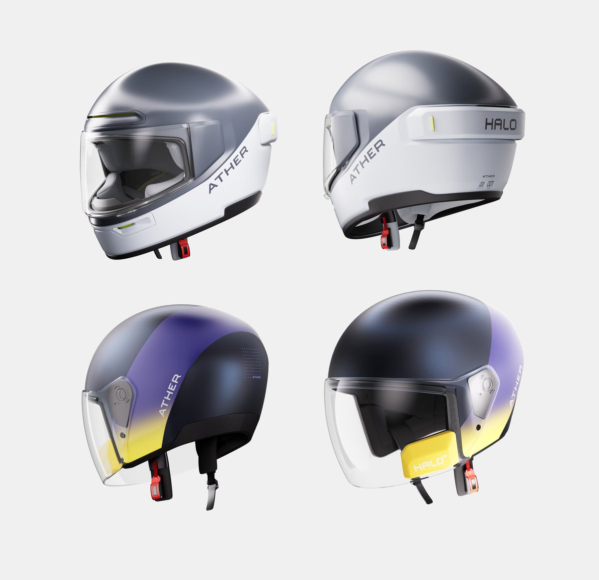 Halo + Halo bit. Seamless connectivity, premium sound, and the highest safety standards. Learn what sets them both apart at shop.atherenergy.com/collections/sm… #Ather #SmartHelmet #AtherHalo #NewLaunch