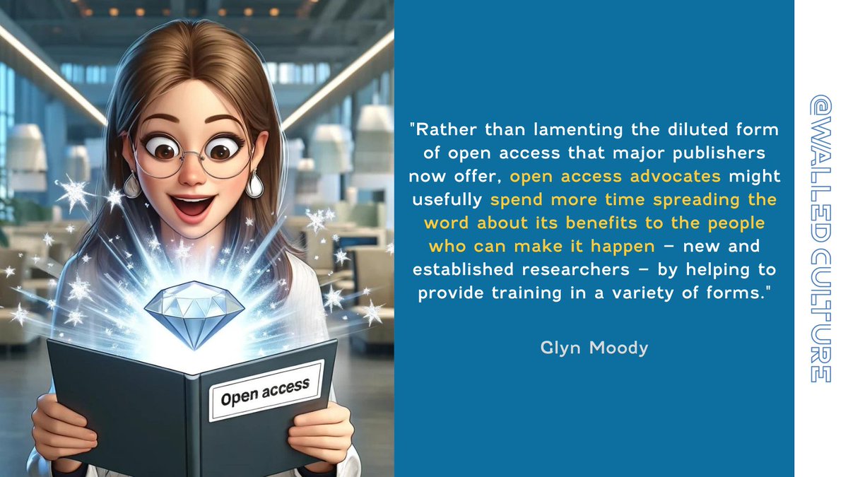 Research suggests more open access training for academics could help boost its uptake and support. @glynmoody encourages open science advocates to spend more time spreading the word to researchers about the benefits
#OpenAccess #OpenScience #Academia
walledculture.org/research-sugge…