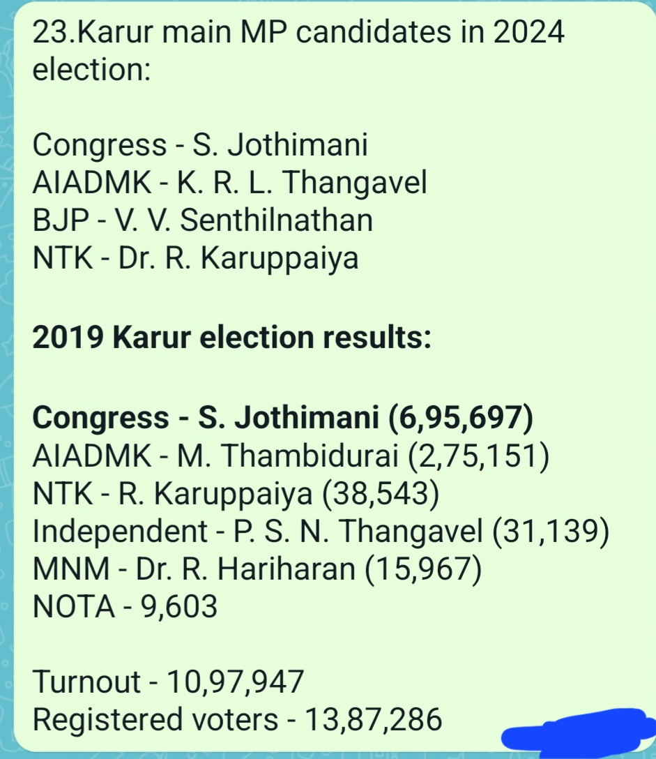 sudharshansrid1's tweet image. #TNelections #TN2024elections 

(6/10)