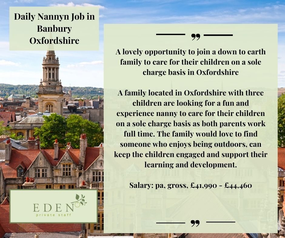Daily Nanny Job in Banbury - Oxfordshire!

edenprivatestaff.com/job/daily-nann…
#nannyagencies #nannyjob #childcare #childcarejob #nannyjobs #babynanny #babynannyjob #maternitycover #maternitynanny #Montessori #norlandnanny #chilternnanny #nannyagency