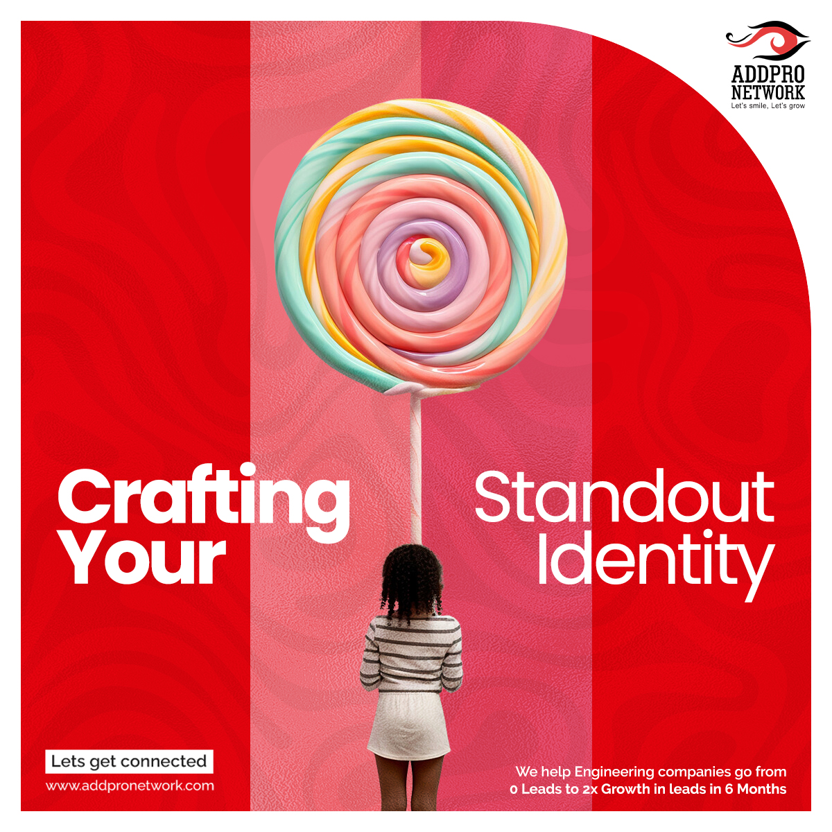 Crafting your standout identity: Unveiling your unique essence with precision. #personalbranding #identitybuilding

Addpro helps engineering companies soar from 0leads to 2x growth in leads within 6 months! #leadgeneration #engineeringgrowth