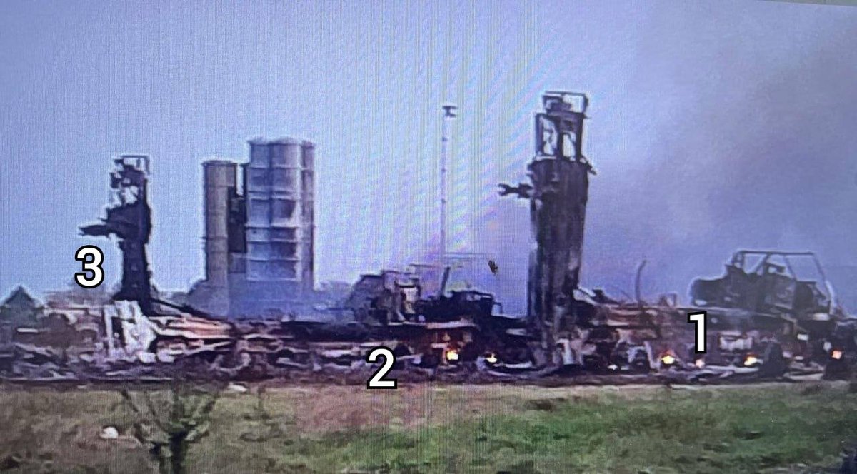 Looks like at least three transporter erector launchers (TELs) of the S-400 surface-to-air missile system could've been destroyed as a result of Ukrainian strikes on the Dzhankoi Air Base in the northern part of Crimea last night.
