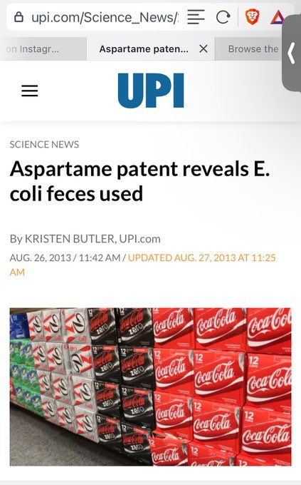 TheSingingDoc's tweet photo. From 2013?!? How come I didn’t know about this?? #aspartame #shitwater https://t.co/j8IBBNZJug