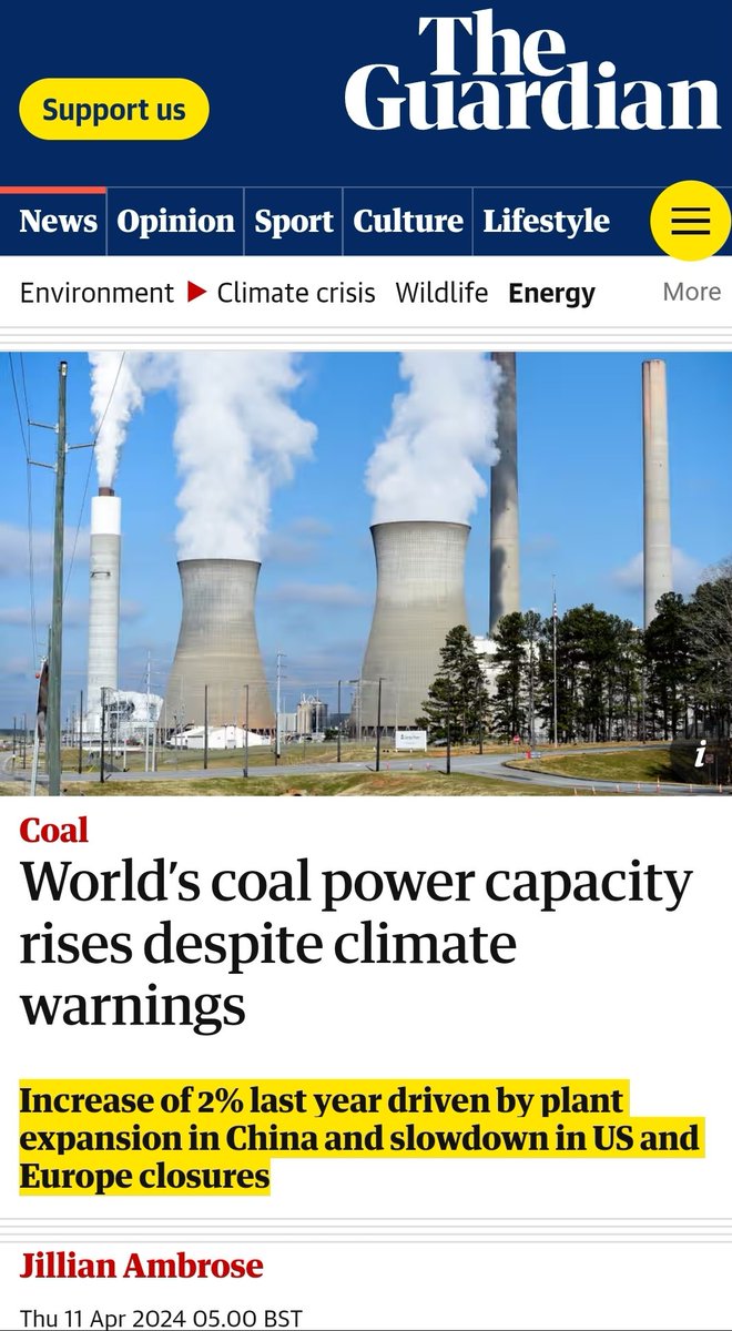 📢 Scientists Say... China's increase in coal use exceeds any reduction in coal by the rest of the world. FUN FACT: The smart world (especially China and India) doesn't care about feelingzzz