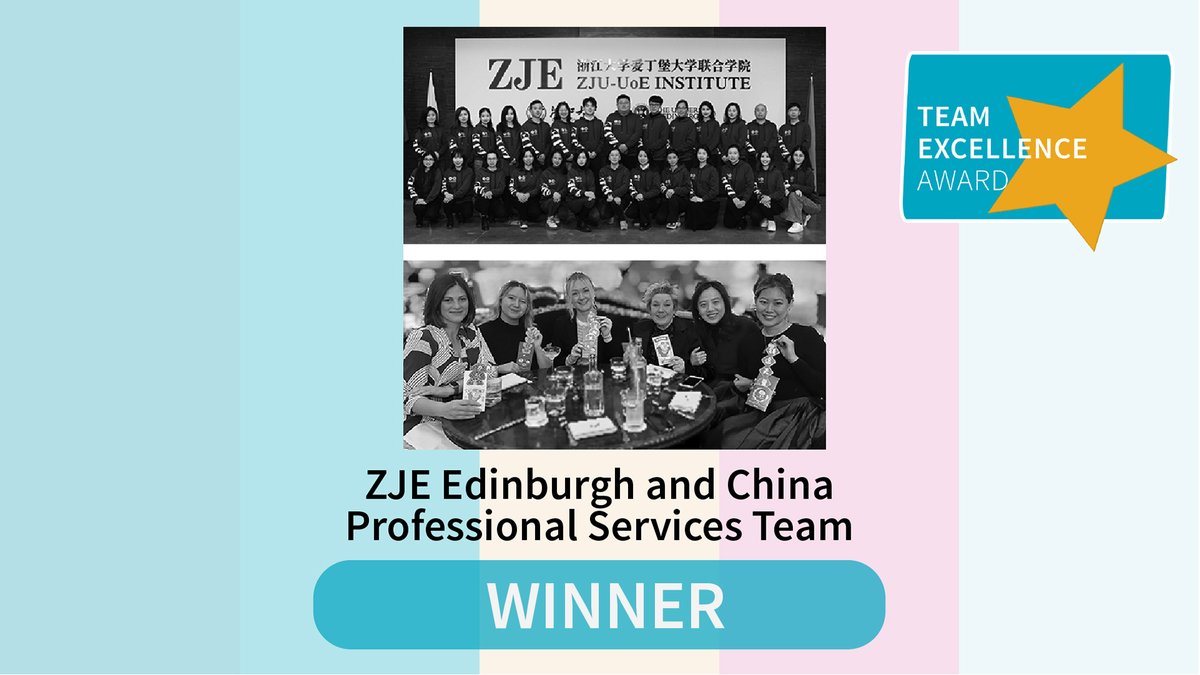 Up next is the team excellence award category. Congratulations to our winners @zje_institute Edinburgh and China Professional Services (PS) Team. The team works with hundreds of undergraduate and postgraduates students, 50+ academics, and dozens of technical and PS staff.