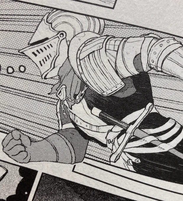 初めて完成させた漫画が全ページ甲冑騎士同人(死ぬ…)だったんですが、当時(1年前)のワイはハッチングやベタで絵を引きしめるということを知らず、シリアスシーンでも絵が白っぽくてスッカスカという事態がよく発生していました 