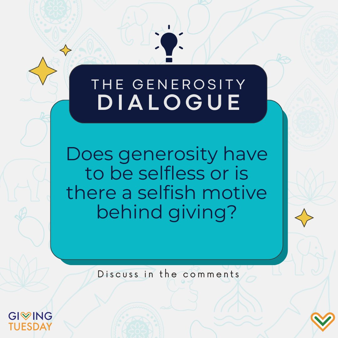 #TheGenerosityDialogue Is there such a thing as pure and selfless generosity, or do people expect something in return? Let's ponder in the comments below! #TrueAltruism #Generosity #GivingTuesdayIndia #GivingTuesday #GiveEveryDay #OrdinaryExtraordinaryGenerosity