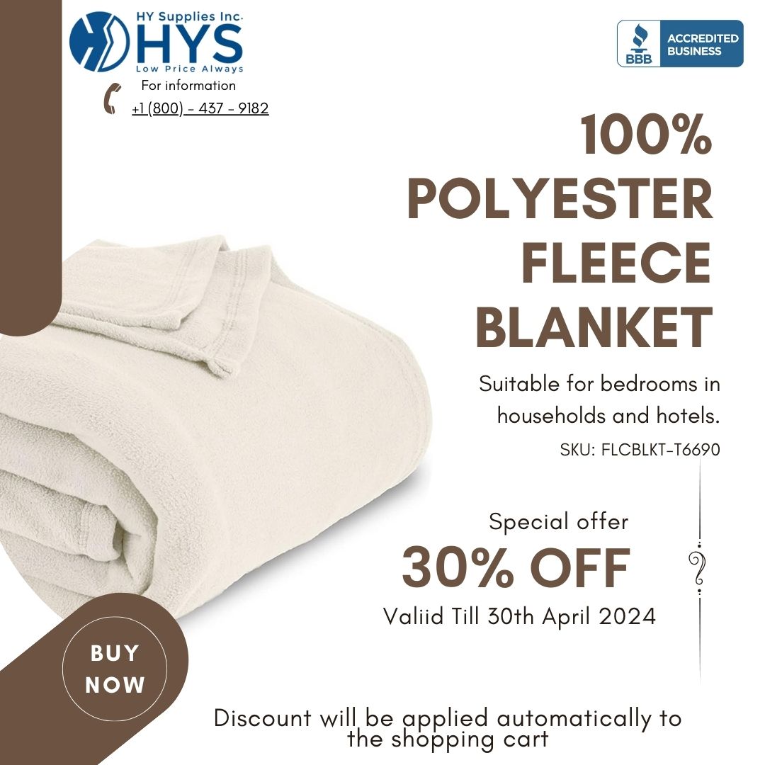 Fleece blanket SALE! Get 30% off & cuddle up in comfort. Don't miss Out! ❄️

100% Polyester Fleece Blankets 

For More Details, Check the Product Below 
hysupplies.net/fleece-blankets

#Fleeceblankets #limitedtimeoffer #Blankets #fleecesale #wholesaleblankets