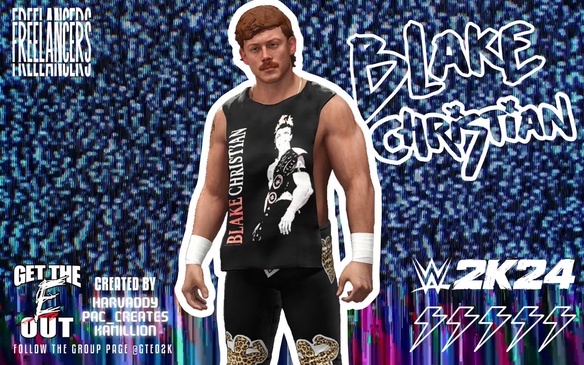 Blake Christian (@_BlakeChristian) is available NOW in #WWE2K24 as part of the #GTEO2K “Freelancers” pack ‼️ Attires by @Kamillion2k Moveset & Entrance by @HarvAddy Follow the group page @GTEO2K for more content!