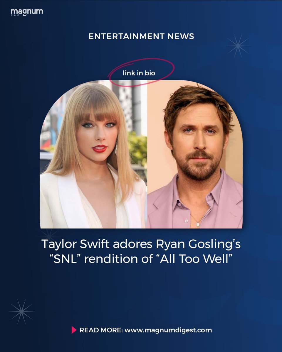 Looks like Ryan Gosling just got the Taylor Swift seal of approval for his 'All Too Well' on SNL💫. More details on the link below:

magnumdigest.com/taylor-swift-a…

#Swifties #GoslingOnSNL #AllTooWell #MagnumDigest