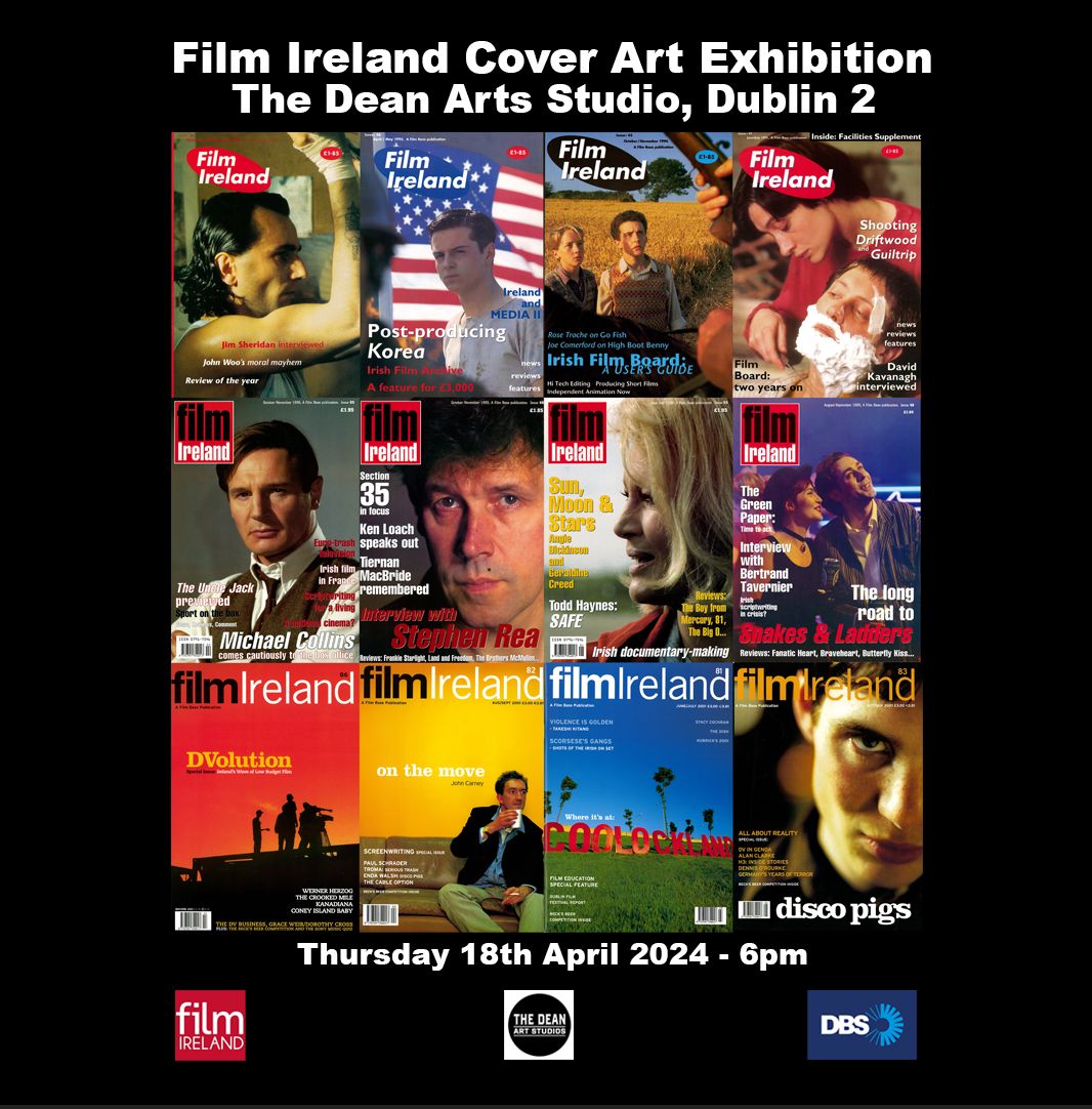 Join us for an exhibition of Film Ireland Cover Art to celebrate the launch of the Film Ireland Digital Archive Project, in association with DDBS and the PARC24 in the DEAN Arts Studio, Chatham St, 6pm – 8pm tomorrow. filmireland.net/2024/04/09/fil…