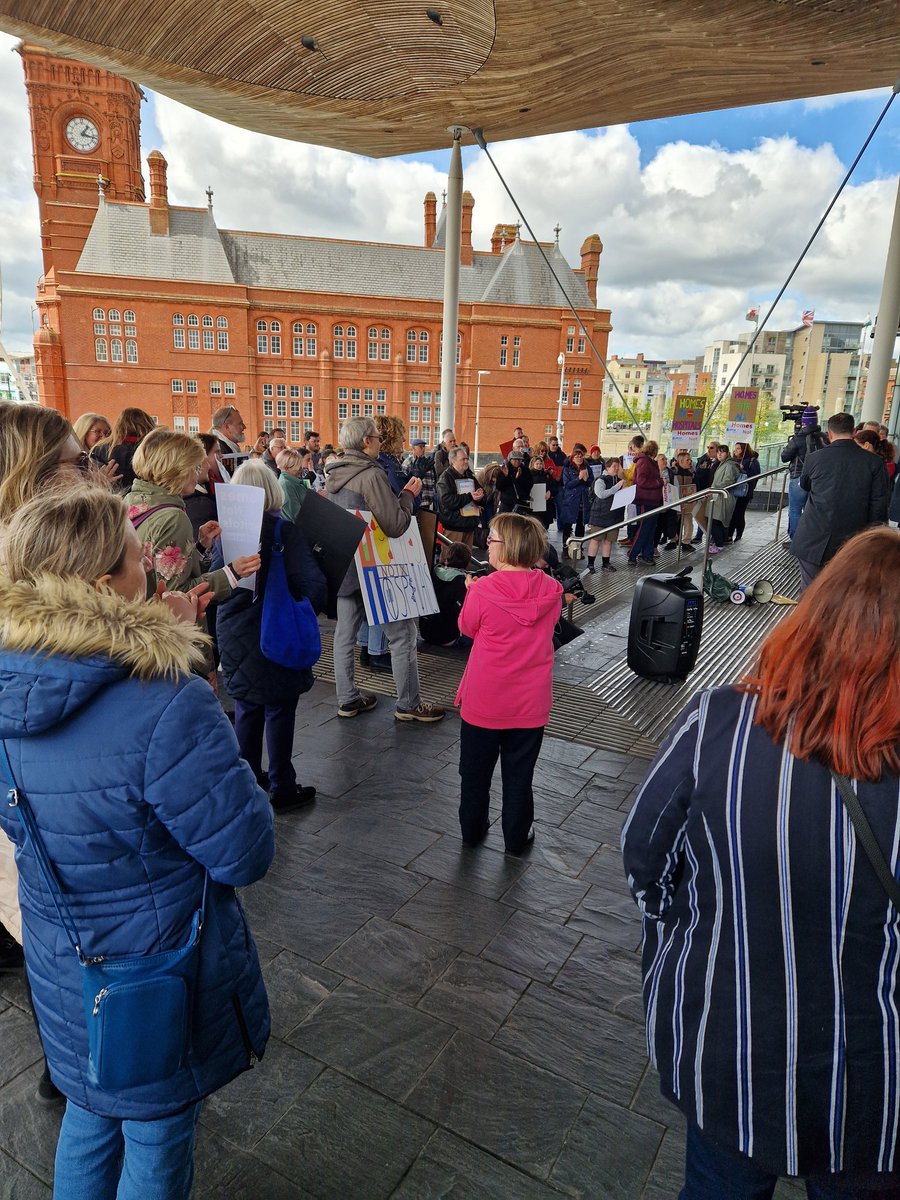Great turnout for the #StolenLivesWales #HomesNotHospitals protest outside the Senedd today. People with a learning disability and/or autism should not be locked up in hospitals
