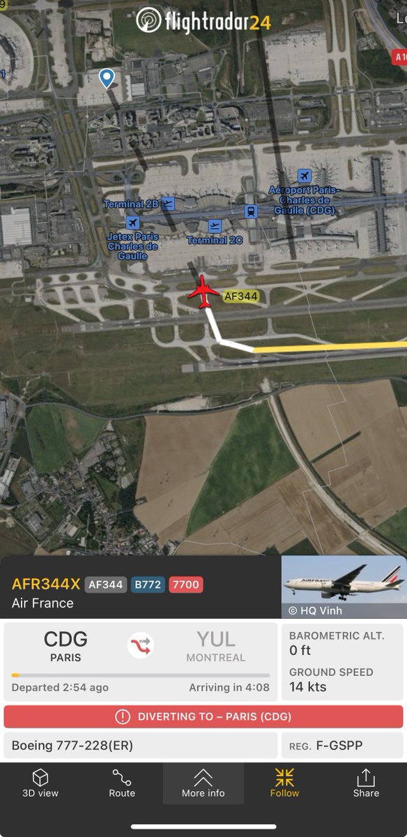 ✈️🆘↩️ #AirFrance flight #AF344 #AFR344X has landed back at #Paris #CharlesDeGaulle #CDG #LFPG 🇫🇷