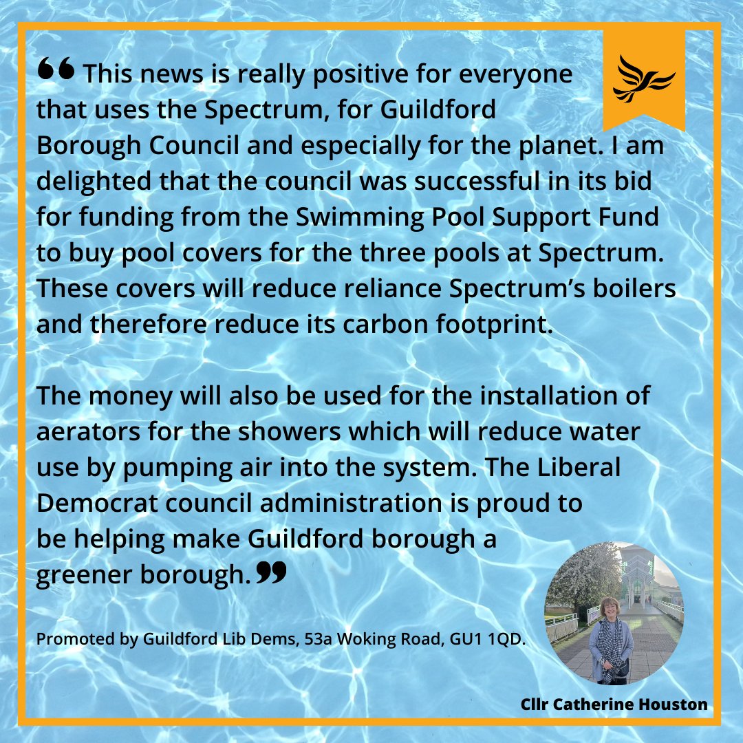 Fantastic news from Lib Dem-led Guildford Borough Council on Spectrum securing funding from Swimming Pools Support Fund 🏊‍♀️🌎 Find the full article on our website here: guildfordlibdems.org.uk/news/article/g…