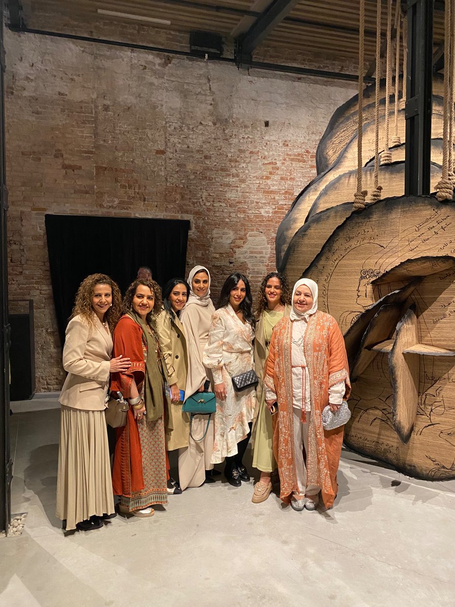 GreenboxMuseum's tweet photo. The world - well in Venice at least - listening to @ManalAlDowayan today and a 1000 Saudi women singing a battle song. https://t.co/97KiIFlePK