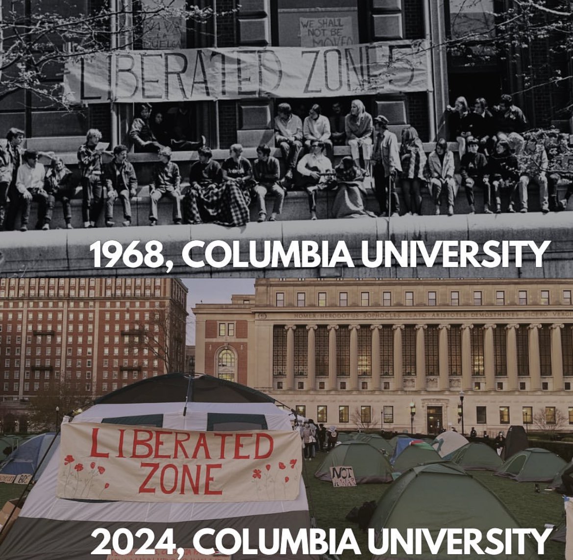 BREAKING ‼️ As of 4 AM this morning, Columbia University students have occupied the center of campus, launching our Gaza Solidarity Encampment. We demand divestment and an end to Columbia’s complicity in genocide.