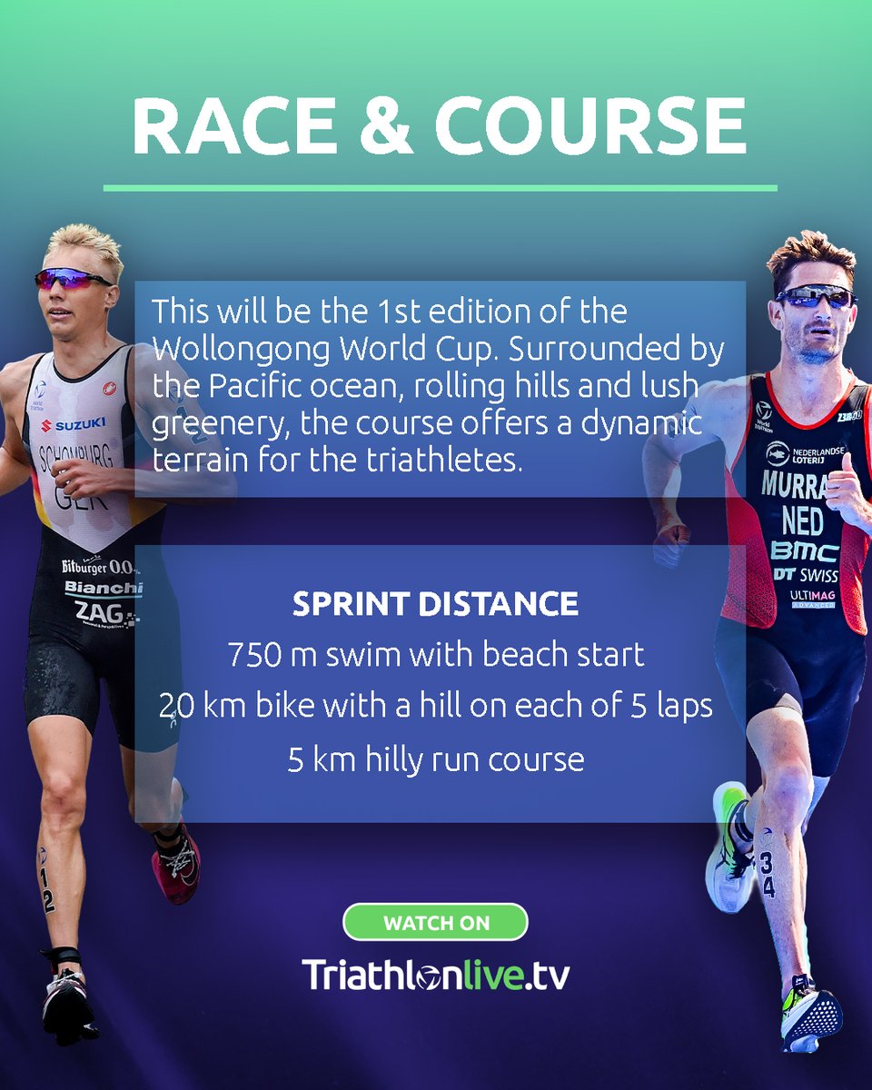 Race facts 🤓 Wollongong has arrived 🏝️ Swipe left to find out more about the format 👊 Don’t miss a second of it on TriathlonLive.tv 📺 this weekend. #WollongongWC #OlympicTRI #RoadToParis2024 #Paris2024 #Triathlon