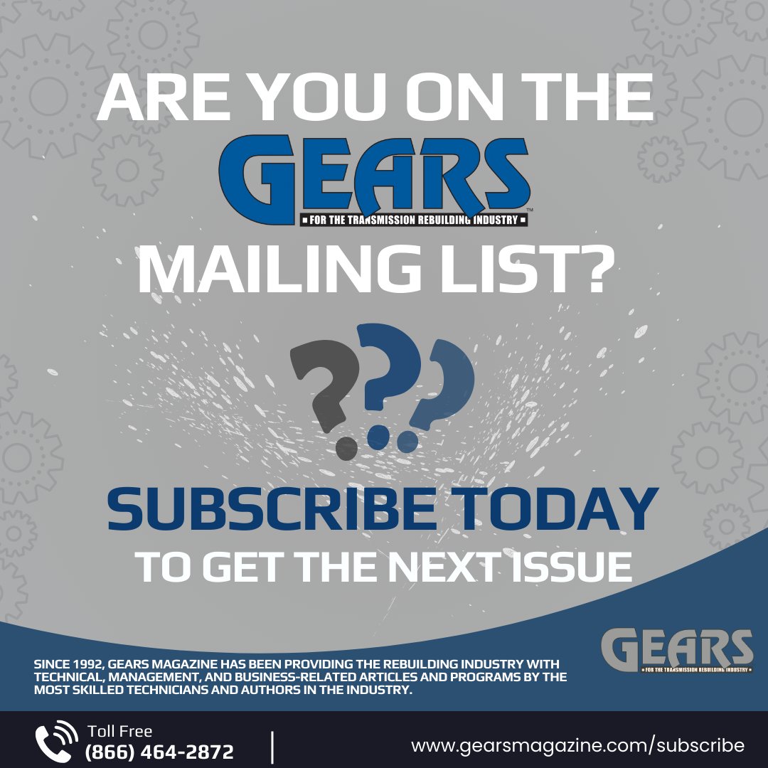 📚 Stay Ahead in the Transmission Rebuilding Industry with GEARS Magazine! 🛠️ 🔥 Don't Fall Behind - Stay Ahead with GEARS Magazine! 🔥 Are you subscribed to our mailing list yet? 📩 Subscribe now at gearsmagazine.com/subscribe/ #GEARSMagazine #ATRA #JoinToday #GEARSMagazineBusiness