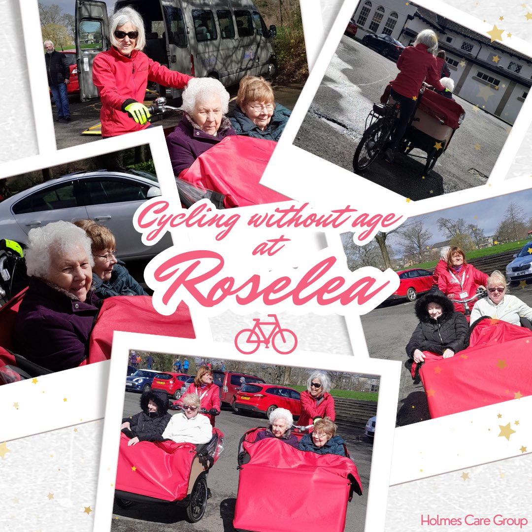 Roselea residents have been trying out the ‘Cycling without Age’ charity! Booked every two weeks, residents love experiencing the trishaws at Pittencrieff park in Dunfermline (and they also love the hot cuppa and biscuit afterwards!) 🚲☕️

#CareHomeActivities #carehomesuk