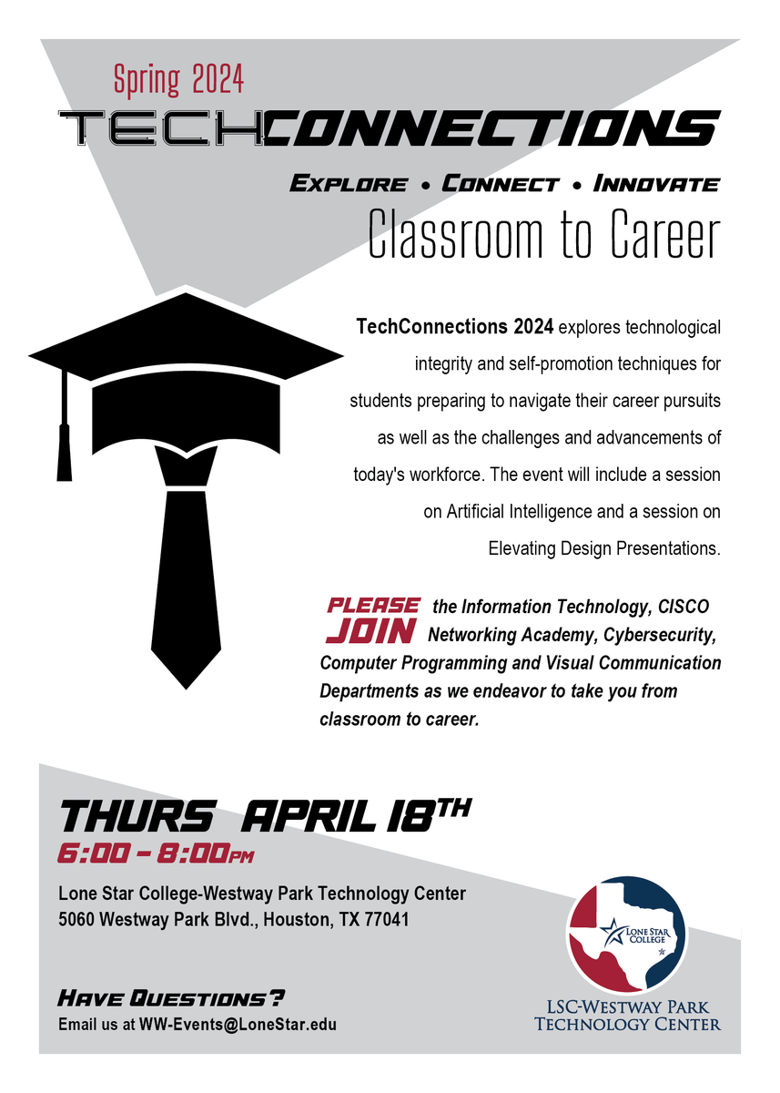 cyspringsccs's tweet image. Interested in a career in technology? Check out the Lone Star College Westway Park Technology Center opportunity to learn more about how to get started.