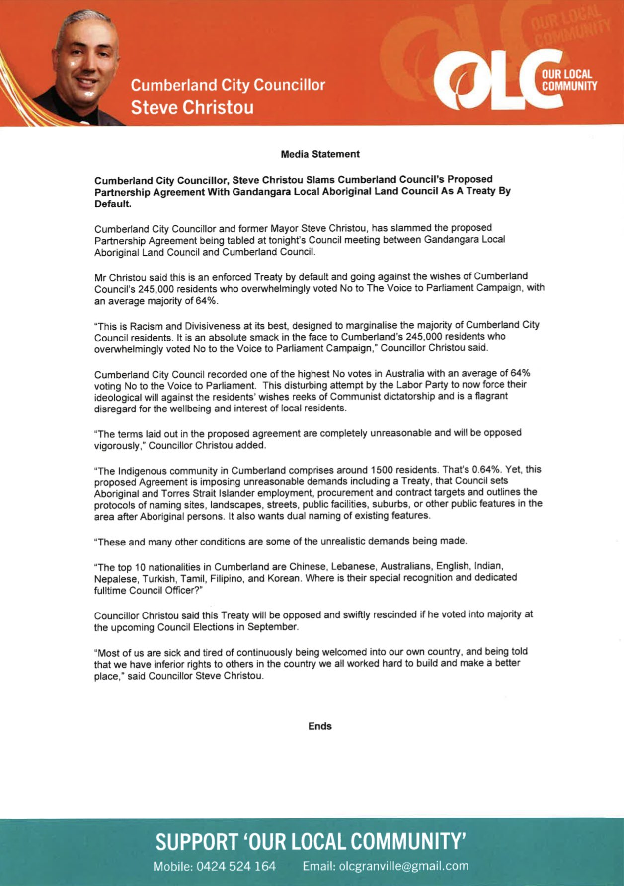 Councillor Steve Christou on X: &ldquo;Media Statement- Labor Dominated 