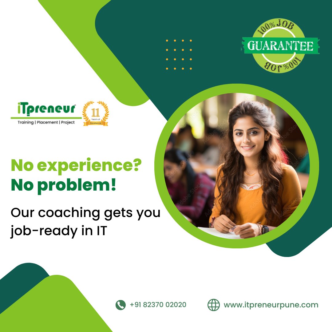 Dreaming of an IT career but lacking experience? ITpreneur can help! DM us to learn more.

Visit:- itpreneurpune.com

#itpreneur #EnrollNow #startyourjourneytoday #ITCareers #NoExperienceNeeded #FutureproofYourCareer #GetITReady #TechCareers