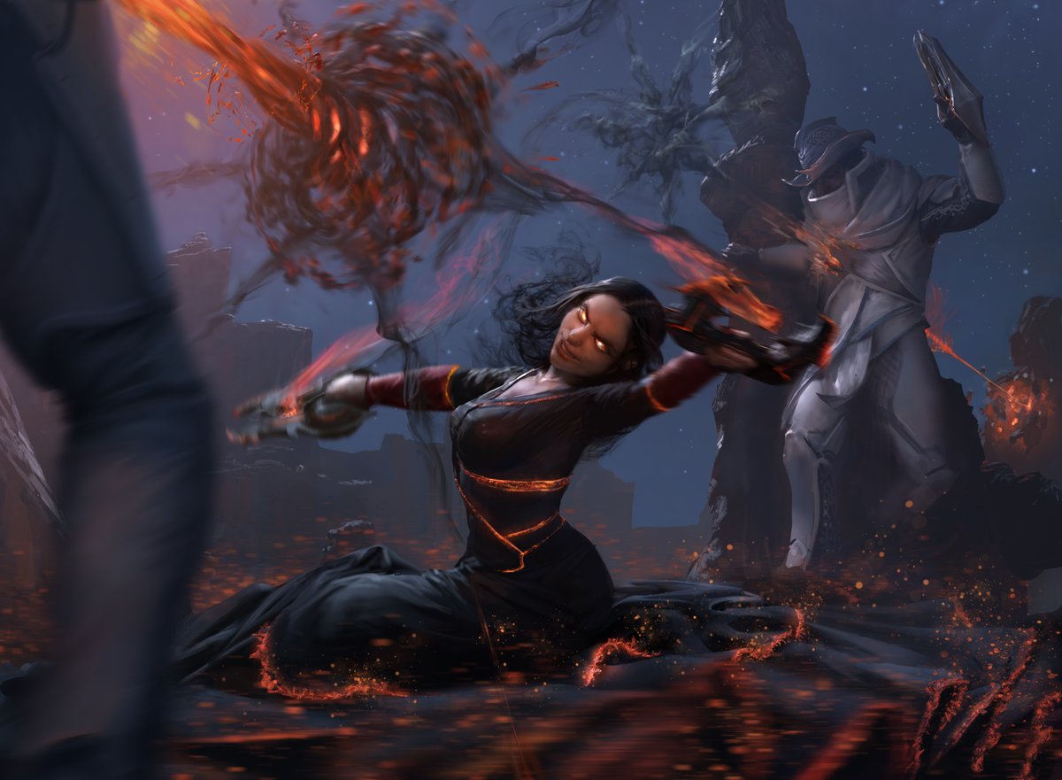 moosebaby9000's tweet image. "Consuming Ashes" from #magicthegathering 's new expansion set Outlaws of Thunder Junction. #digitalillustration