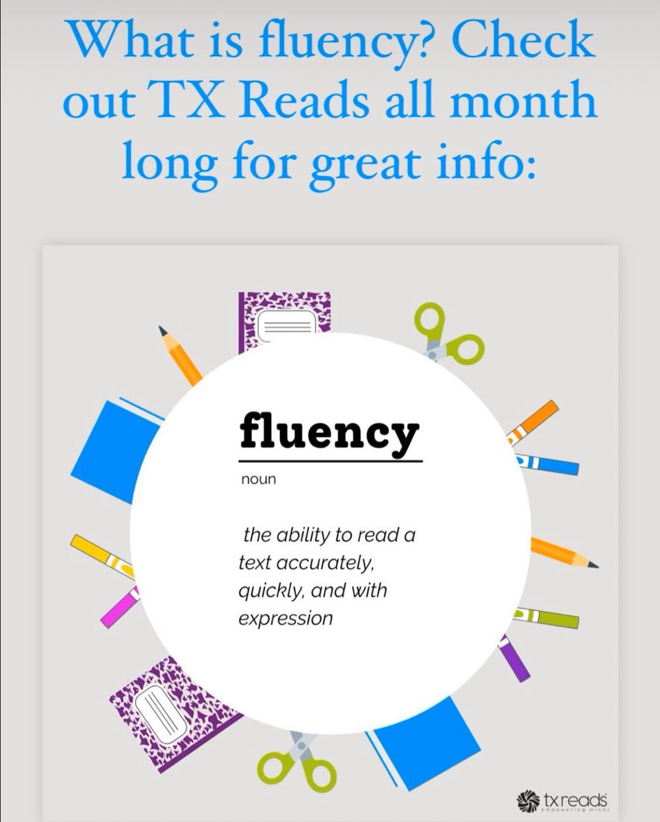 When @TX_Reads speaks we listen. Excited to learn more about fluency this month. We’ll keep sharing their wisdom so you can learn as well!