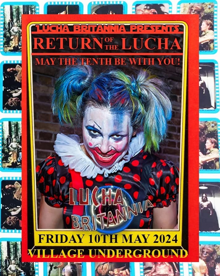 Scarier than any Sith
Chica Loca Joker brings her maniacal clown powers RETURN OF THE LUCHA Fri 10th May @HeidiKatrinaa
@pumpphotography
#luchabritannia #returnofthelucha #chicalocajoker #thisisluchatown #bestshowintown #wrestling #luchalibre #immersive designmynight.com/london/bars/sh…