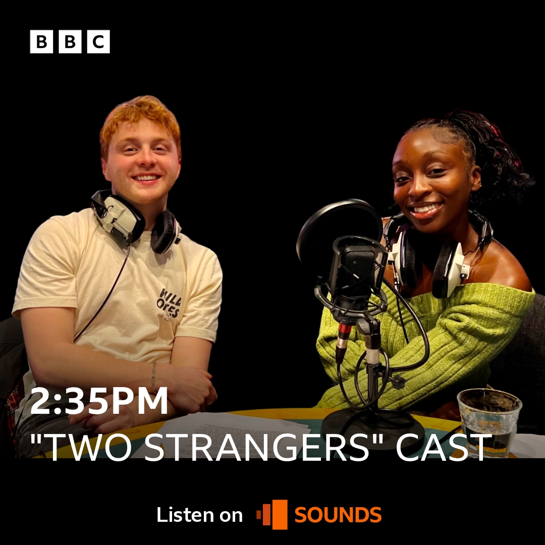 TODAY: Our #WestEndWeek continues with the brilliant duo of @samtutty and @dujonnagift from @2strangersshow! 📻: BBC Radio Kent | BBC Radio Surrey | BBC Radio Sussex #TwoStrangersCarryACakeAcrossNewYork