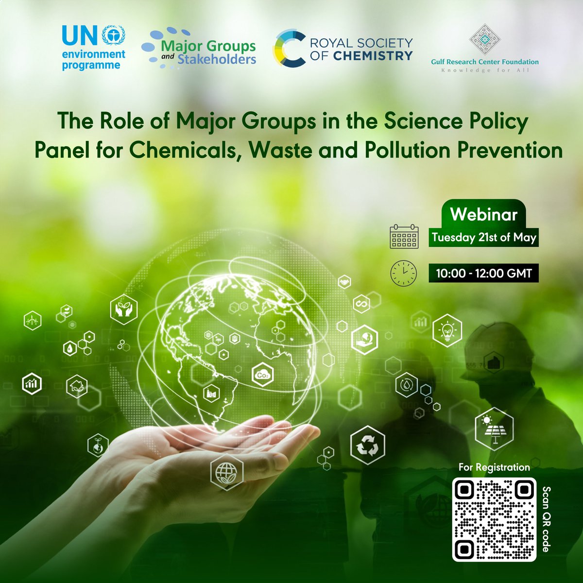 As part of preparations for the Open Ended Working Group 3 (OEWG3) on a Science Policy Panel on Chemicals, waste and pollution prevention, the Gulf research Center foundation in partnership with #UNEPO, Major Groups at UNEP and Royal Society of chemicals (#UK) is organizing a